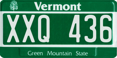 VT license plate XXQ436