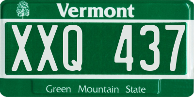 VT license plate XXQ437