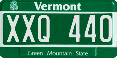 VT license plate XXQ440