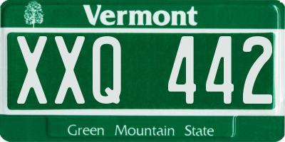 VT license plate XXQ442