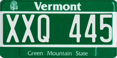 VT license plate XXQ445