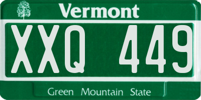 VT license plate XXQ449
