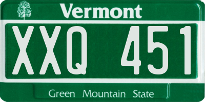 VT license plate XXQ451