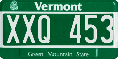 VT license plate XXQ453
