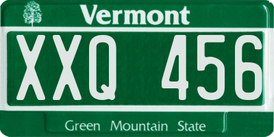 VT license plate XXQ456