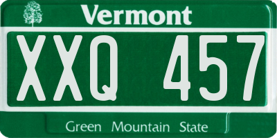 VT license plate XXQ457