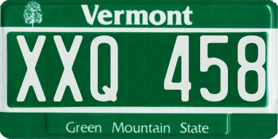 VT license plate XXQ458