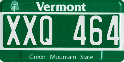 VT license plate XXQ464