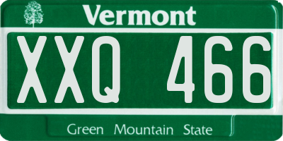 VT license plate XXQ466