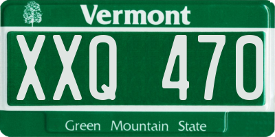 VT license plate XXQ470