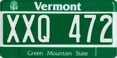 VT license plate XXQ472
