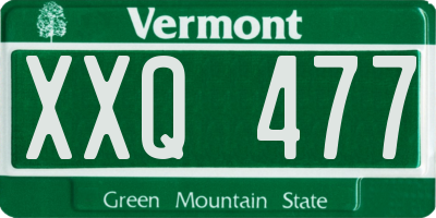 VT license plate XXQ477