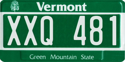 VT license plate XXQ481