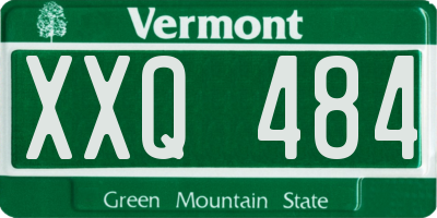 VT license plate XXQ484