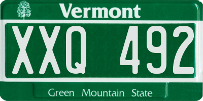 VT license plate XXQ492