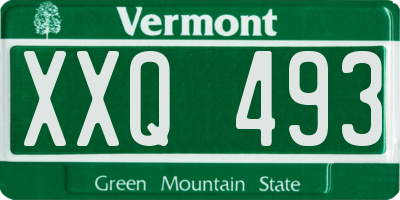 VT license plate XXQ493