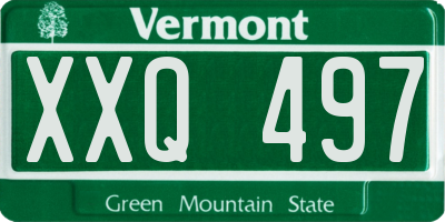 VT license plate XXQ497