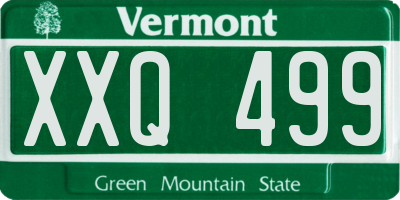 VT license plate XXQ499