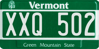 VT license plate XXQ502