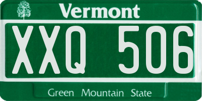 VT license plate XXQ506