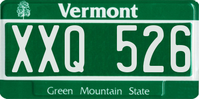 VT license plate XXQ526