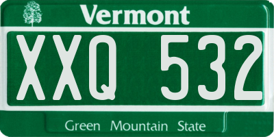 VT license plate XXQ532