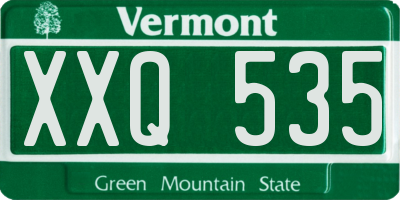 VT license plate XXQ535