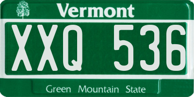 VT license plate XXQ536