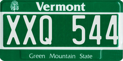 VT license plate XXQ544