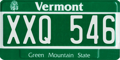 VT license plate XXQ546