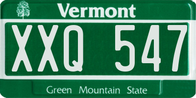 VT license plate XXQ547