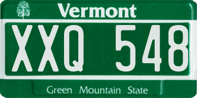 VT license plate XXQ548
