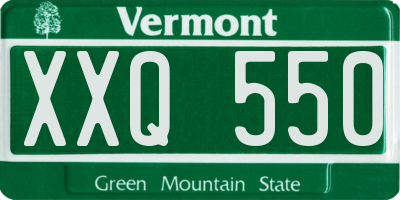 VT license plate XXQ550