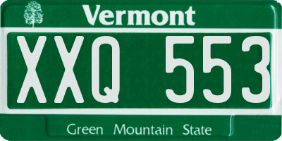 VT license plate XXQ553