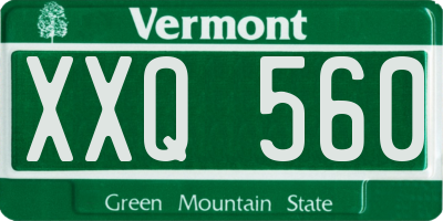 VT license plate XXQ560