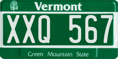 VT license plate XXQ567