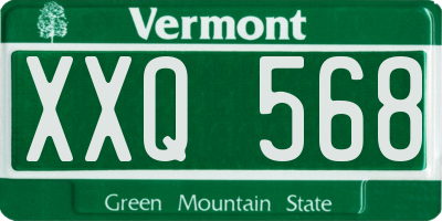 VT license plate XXQ568