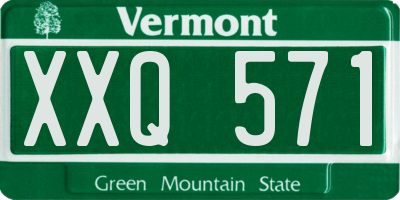 VT license plate XXQ571