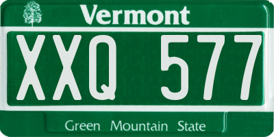 VT license plate XXQ577
