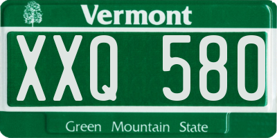 VT license plate XXQ580