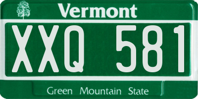 VT license plate XXQ581