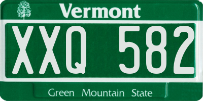 VT license plate XXQ582