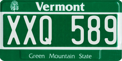 VT license plate XXQ589