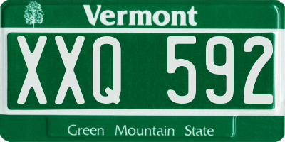 VT license plate XXQ592