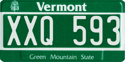 VT license plate XXQ593