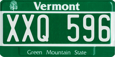 VT license plate XXQ596