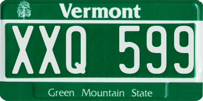 VT license plate XXQ599