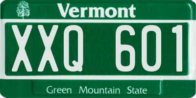 VT license plate XXQ601