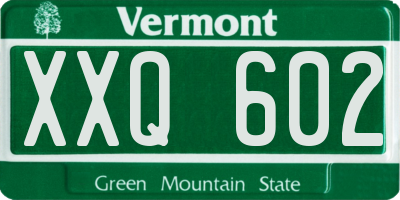 VT license plate XXQ602
