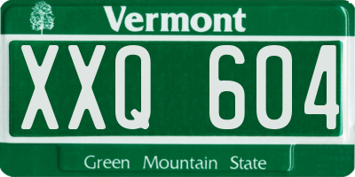 VT license plate XXQ604